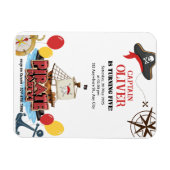 海賊船航海の誕生日招待状カード マグネット (横)