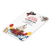 海賊船航海の誕生日招待状カード マグネット (左側)