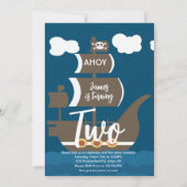 海賊船誕生日アホイパーティーエイジブラウン 招待状 (正面)