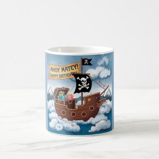 海賊船誕生日カード – Ahoy Matey! コーヒーマグカップ (中央)