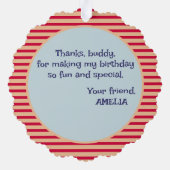 海賊船誕生日パーティーのキャプテン オーナメントカード (裏面)