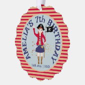 海賊船誕生日パーティーのキャプテン オーナメントカード (左)