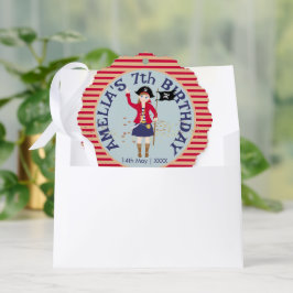 海賊船誕生日パーティーのキャプテン オーナメントカード