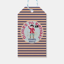海賊船誕生日パーティーのキャプテン ギフトタグ