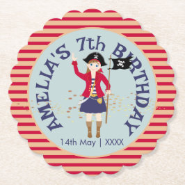 海賊船誕生日パーティーのキャプテン ペーパーコースター