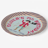 海賊船誕生日パーティーのキャプテン ペーパープレート (アングル)