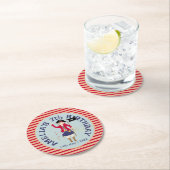 海賊船誕生日パーティーのキャプテン ラウンドペーパーコースター (インサイチュ)