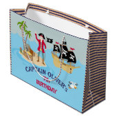 海賊船誕生日パーティーのキャプテン ラージペーパーバッグ (裏面アングル)