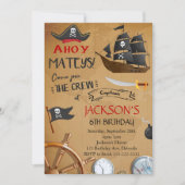 海賊船誕生日招待状 招待状 (正面)