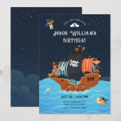 海賊船誕生日招待状 招待状 (正面/裏面)