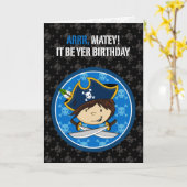 海賊船長のグリーティングカード カード (黄色い花)