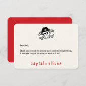 海賊船長 スカルキッズ 誕生日 サンクスカード サンキューカード (正面/裏面)