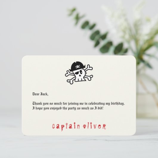 海賊船長 スカルキッズ 誕生日 サンクスカード サンキューカード (スタンド正面)