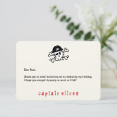 海賊船長 スカル キッズ 誕生日 サンクス カード (スタンド正面)