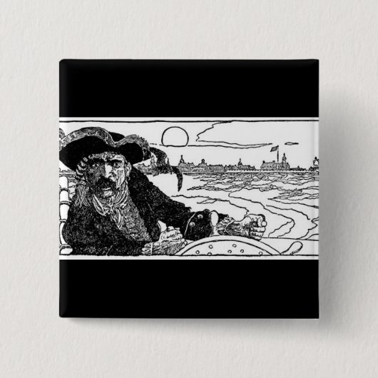 海賊船長 缶バッジ (正面)