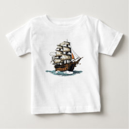 海賊船8歳の誕生日おめでとう！ ベビーTシャツ
