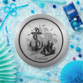 海賊船&いかりブラックシルエット紙プレート ペーパープレート (パーティー)