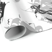 海賊船&いかりブラックシルエット紙 ラッピングペーパー (ロールコーナー)