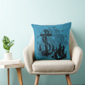 海賊船&いかりブラックシルエット クッション (椅子)