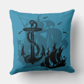 海賊船&いかりブラックシルエット クッション (裏面)