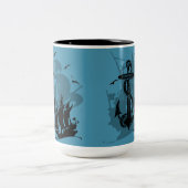 海賊船&いかりブラックシルエット ツートーンマグカップ (中央)