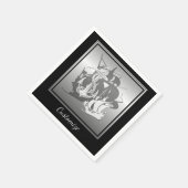 海賊船&いかりホワイトシルエットナプキンス2 スタンダードカクテルナプキン (角)