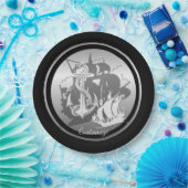 海賊船&いかりホワイトシルエットプレート2 ペーパープレート (パーティー)