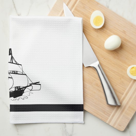海賊船 キッチンタオル (四つ折り)
