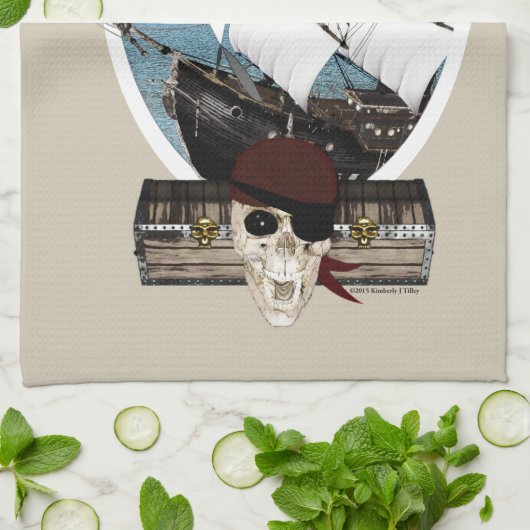 海賊船 キッチンタオル (折り畳み)