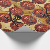 海賊船，スカル，剣，海賊の宝石図 ラッピングペーパー (角)