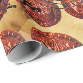 海賊船，スカル，剣，海賊の宝石図 ラッピングペーパー (ロールコーナー)