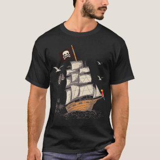 海賊船 ナウティカル ボート 海賊旗 ギフト Tシャツ
