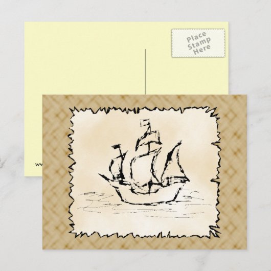 海賊船。 ポストカード (正面/裏面)