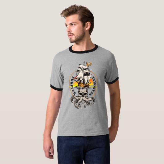 海賊船 |メンズリンガー Tシャツ (正面フル)