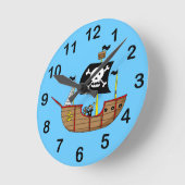 海賊船 ラウンド壁時計 (傾斜)