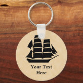 海賊船。帆船。 キーホルダー (正面)