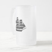 海賊船。 帆船 フロストグラスビールジョッキ (正面左)