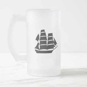 海賊船。 帆船 フロストグラスビールジョッキ