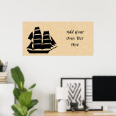 海賊船。帆船。 ポスター (ホームオフィス)