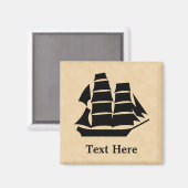 海賊船。帆船。 マグネット (正面/裏面)