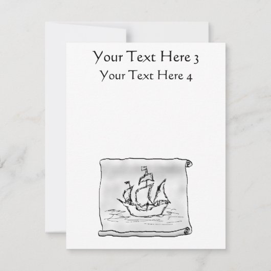 海賊船。 招待状 (裏面)