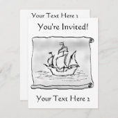 海賊船。 招待状 (正面/裏面)