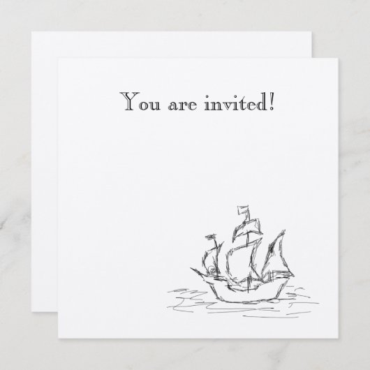 海賊船。 招待状 (正面/裏面)
