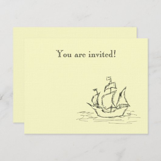 海賊船。 招待状 (正面/裏面)