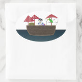 海賊船 楕円形シール (バッグ)