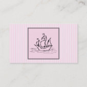 海賊船。 黒およびピンク 名刺 (裏面)