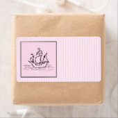 海賊船。黒とピンク。 ラベル (インサイチュ)