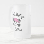 海賊花型女性歌手 フロストグラスビールジョッキ (正面左)