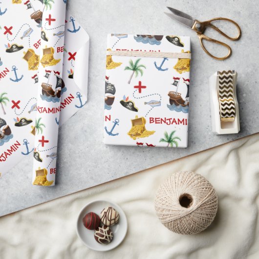 海賊誕生会 ラッピングペーパー (クラフト)