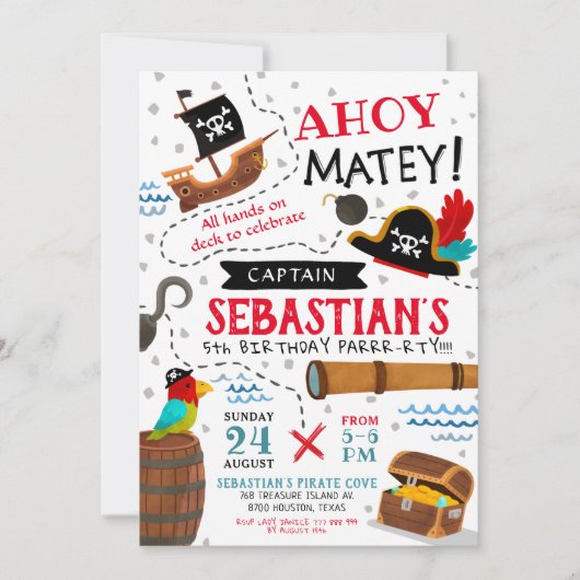 海賊誕生会 招待状 (正面)